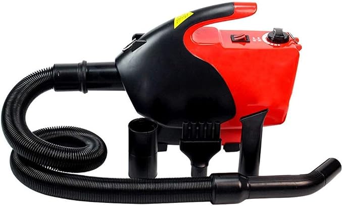 2500W High Velocity Hairdryer, A Powerful But Quiet Dog Dryer with 5 Different Nozzles Professional Grooming Adjustable Wind Speed Temperature (Color : Red)