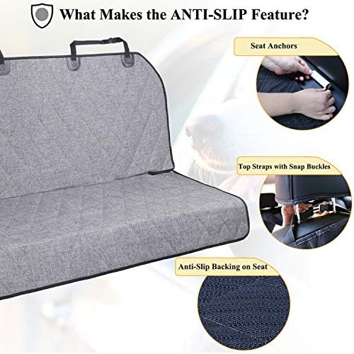 VIVAGLORY Pet Seat Protector - Heather Black, Standard