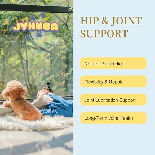 Pet Pain Relief for Dogs & Cats – Natural Joint Supplement with Pea, Glucosamine, MSM, Green Lipped Mussels – Promotes Mobility, Reduces Inflammation & Pain – Made in USA 2.5oz (72g)