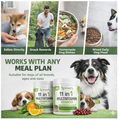 Dog Multivitamin, Chewable Dog Vitamins and Supplements for Hip & Joints, Skin & Coat, Omega 3 Fish Oil for Dogs- Senior & Puppy Multivitamin - Salmon- 120 Soft Chews
