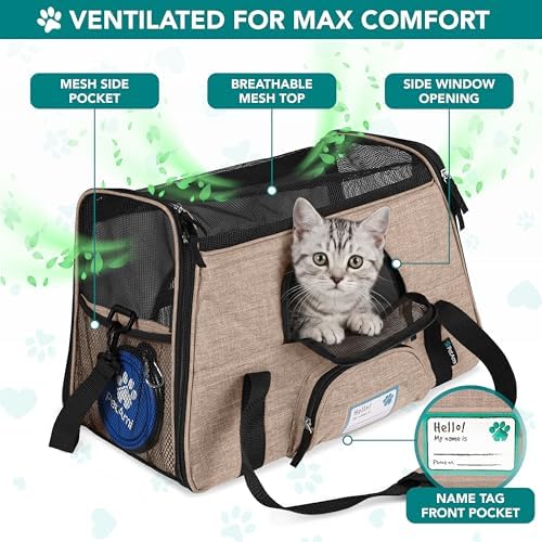 PetAmi Airline Approved Pet Carrier, Cats & Small Dogs, Small, Heather Taupe