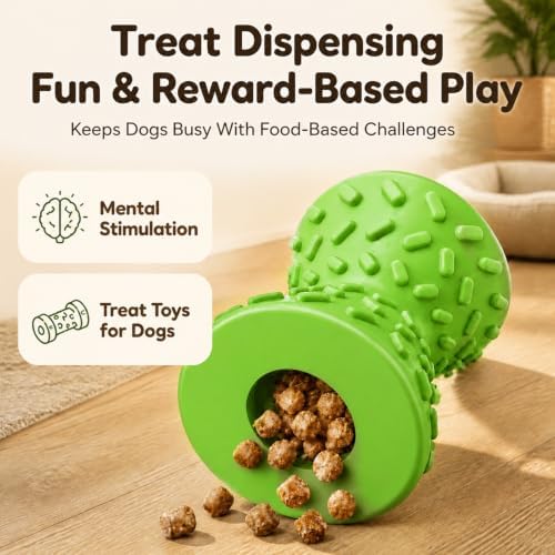 Treat Dispensing Dog Toy, Puzzle Toy for Small & Medium Dogs, Slow Feeder | Interactive treat dispensing toy keeps dogs busy with reward play, encourages problem solving, provides mental stimulation