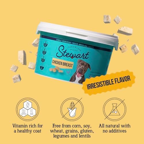 Stewart Freeze Dried Dog Treats, 100% Chicken Breast, 3 oz Tub