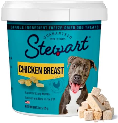 Stewart Freeze Dried Dog Treats, 100% Chicken Breast, 3 oz Tub