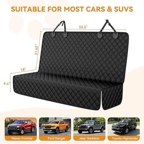 PETICON Waterproof Pet Bench Seat Cover - for Midsize & Large SUVs