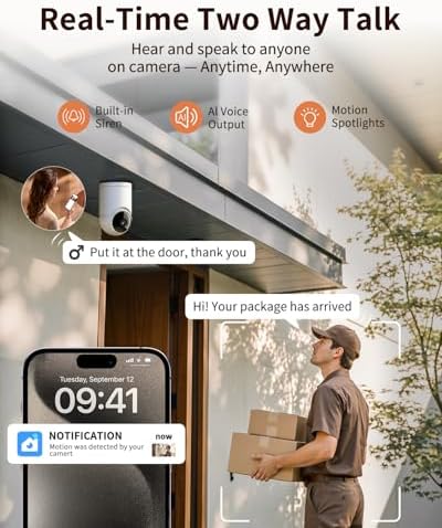 𝟐𝐊 Indoor Cameras for Home Security, Auto tracking,5G & 2.4G WiFi Security Camera for Baby Pet Dog Cat Nanny,AI Voice Output,Instant Alert,Night Vision,24/7 Local Recording, IP65, Work with Alexa,2P