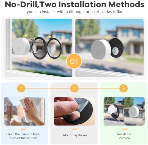 Rxuze 2.5K 4MP Indoor Window Camera, Wireless Cameras for Home Security