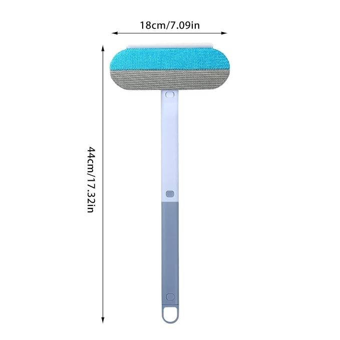 Pet Hair Removal Tool, Dog and Cat Hair Remover for Couch Carpet Furniture, 4 in 1 Multifunctional Pet Hairs Removal Broom, Cleaning Brush for Window Tile, Reusable Washable (Blue)