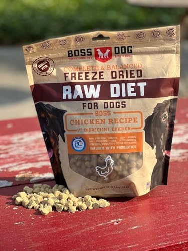 Boss Dog Freeze Dried Raw Diet (Dogs), Chicken Recipe, 12 oz Bag (Bag of 2)
