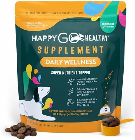 Daily Wellness Supplements for Dogs | Probiotic & Prebiotic Benefits with Fish Oil & Seaweed to Keep Your Dog Beaming All Day Long | All Breeds and Sizes | 120 Count