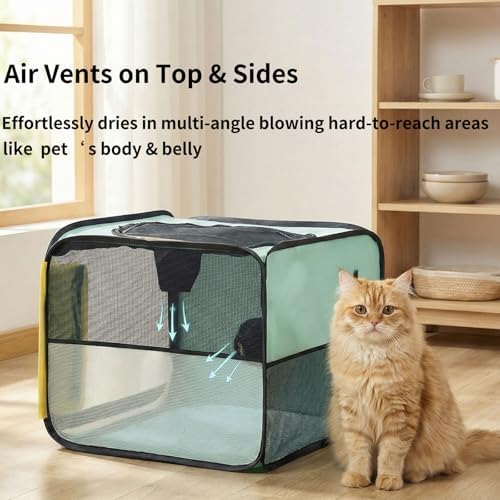 Cat Bath Cage, Lightweight Foldable Cat Dryer Box for Most Scenarios