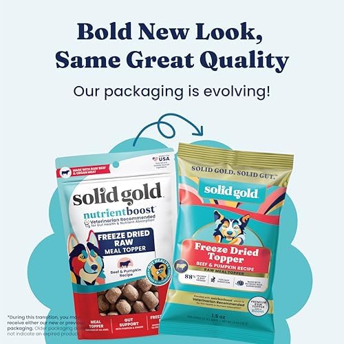 Solid Gold Freeze Dried Dog Food Topper & Treats, Beef, Picky Eaters, 1.5oz