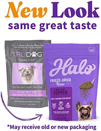 Halo Freeze-Dried Raw Dog Food Topper, Beef & Salmon Recipe, 1 lb