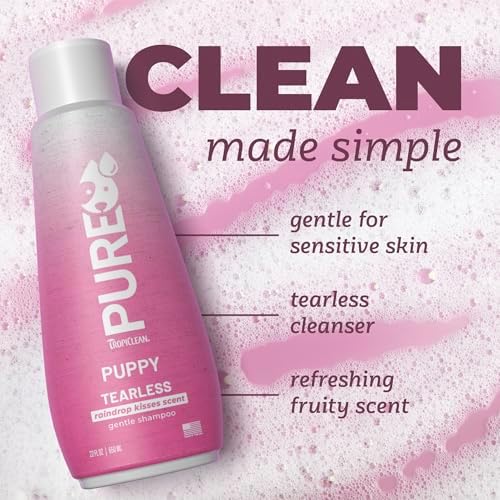 TropiClean Pure Tearless Puppy Shampoo, Raindrop Kisses Scent, 22oz