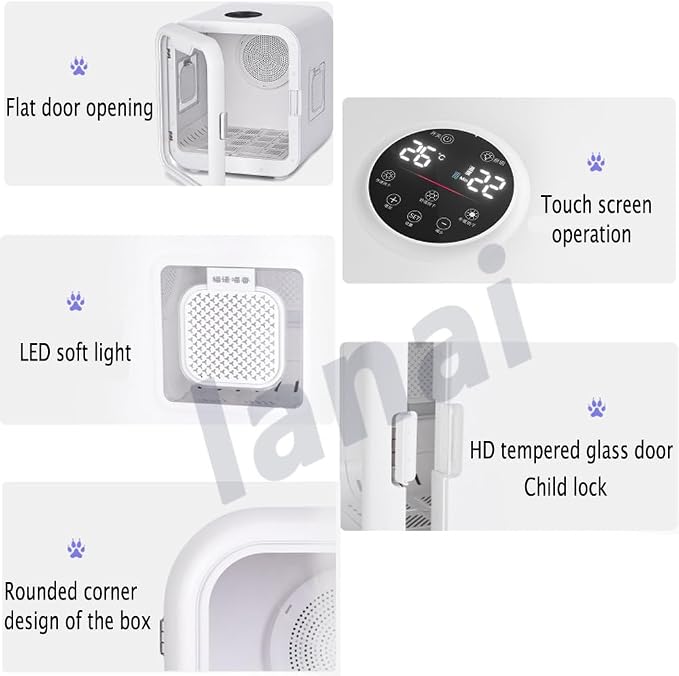 68L Pet Grooming Dryer,Box Ultra Quiet Pet Hair Dryer,2000w negative ion power for hair care,Automatic Pet Dryer box for Dogs, Cats,15-minute quick drying,Hair Grooming Dry Box,360 Drying Cozy