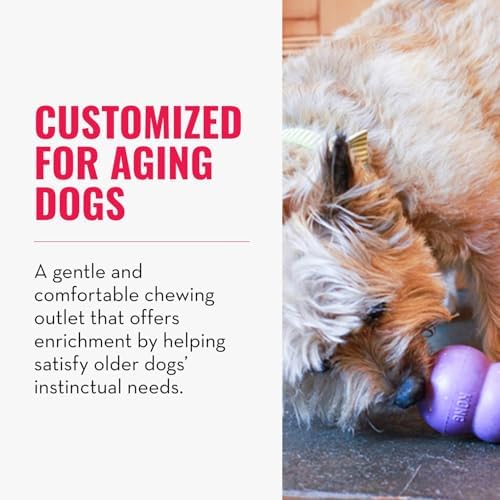 KONG Senior, Gentle Natural Rubber Stuffable Dog Toy, for Large Dogs | Gentle Natural Rubber Stuffable Toy Designed for Older Dogs with Aging Teeth, Holds Treats for Easy Chewing & Gentle Fetch