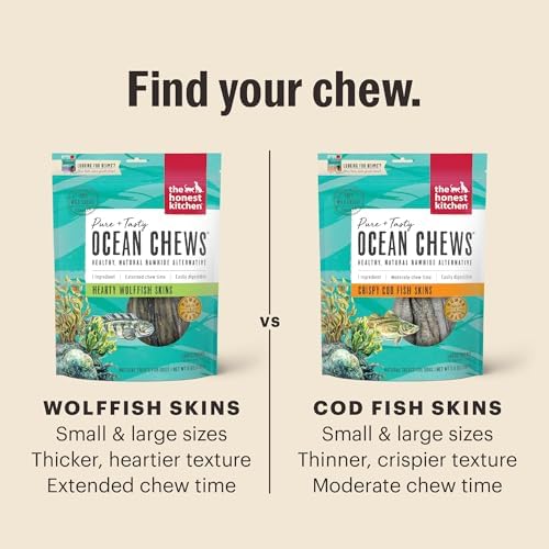 Honest Kitchen Ocean Chews Wolffish Skins Dog Treats - 6 oz Pouch