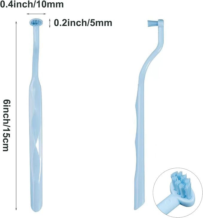 Three Sided Dog Toothbrush Kit, 2 Size Dog Toothbrush for Adult Puppy with Small Soft Head, Pet Teeth Deep Clean Dense Brush, Small Tooth Cleaning