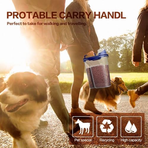 TIOVERY Dog Food Storage Container, 2-Pack, 7 Lbs, Blue