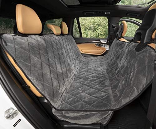 Plush Paws Velvet Rear Seat Protector - X-Large London Grey, Hammock