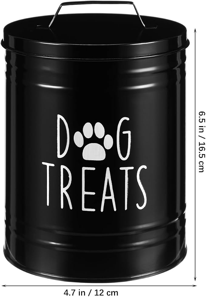 Hemoton 1piece Puppy Food Storage Canister Airtight Metal Dog Treat Holder for Rustic Farmhouse Kitchen Counter Easy to Clean and Maintain for Dog Snacks and Supplies