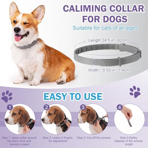 8 Pcs Calming Collar for Dogs with Natural Pheromone, 8-Pack, Small