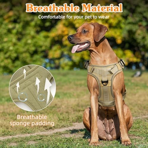 VavoPaw Heavy Duty Tactical Dog Harness for Small Dogs, No Pull Adjustable
