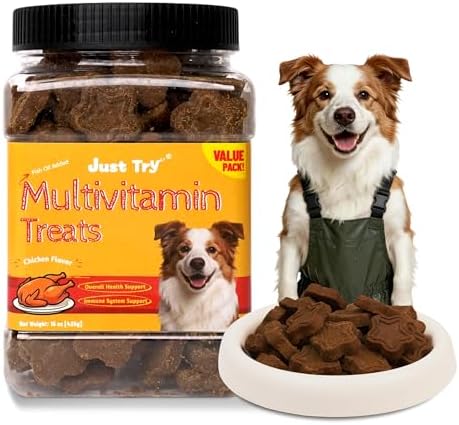 Just Try 15 OZ Multivitamin Dog Treats Vitamins for Dogs Puppy Training Treats Healthy Dog Treats