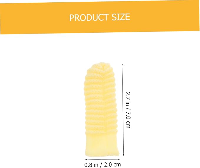 Kisangel 10 Pcs Dog Finger Toothbrush Set for Large Dogs Soft Silicone Pet Toothbrushes in Yellow and Light Blue Oral Cleaning for Puppy