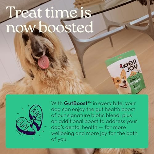 WellJoy Dental Dog Treat + Teeth Cleaning, Parsley, GutBoost, 24ct