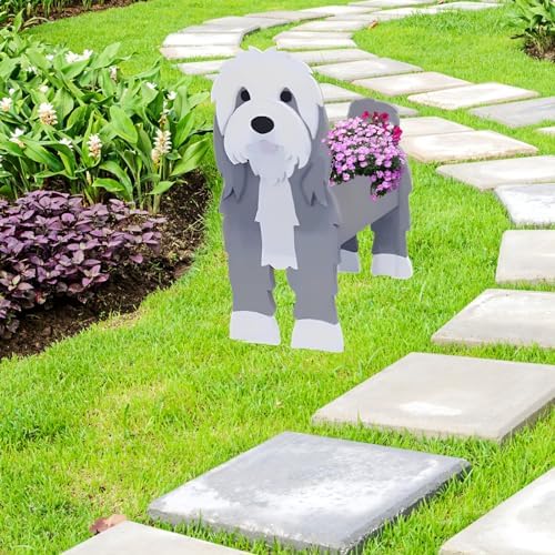 Baba Collie Dog Planter Pots, Animal Shaped Flower Pot