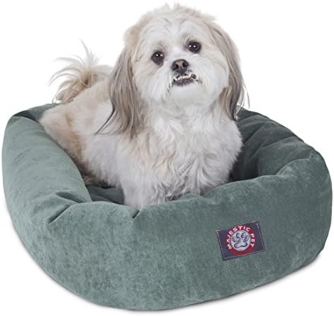 Majestic Pet Micro Velvet Calming Dog Bed, 24 Inch Small, Washable, Azure