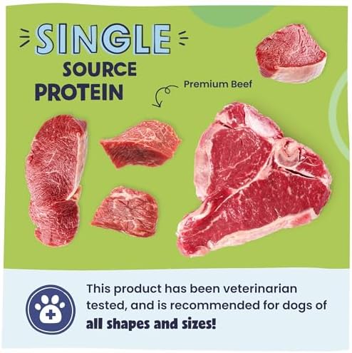 Pawstruck Vet Recommended Air Dried Dog Food Toppers for Picky Eaters, Made in USA with Real Beef, Premium Meal Mix-in Kibble Enhancer, 8 oz, Packaging May Vary
