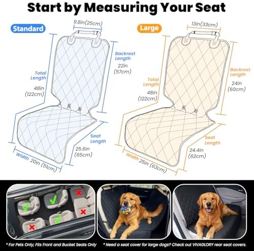 VIVAGLORY Dog Front Seat Cover - Black, S, 1-Pack