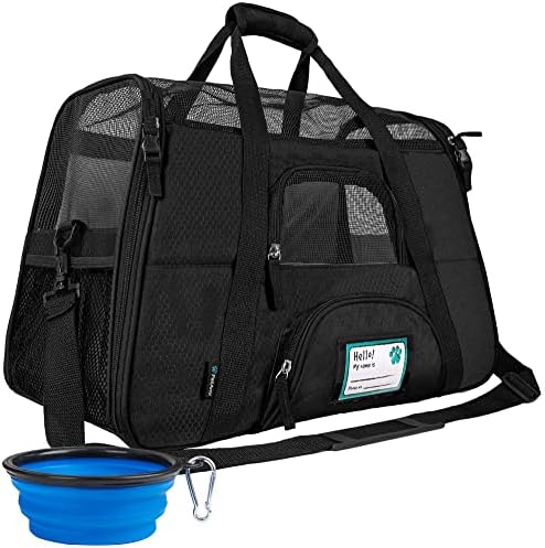 PetAmi Airline Approved Pet Carrier, Cats & Small Dogs, Small, Black