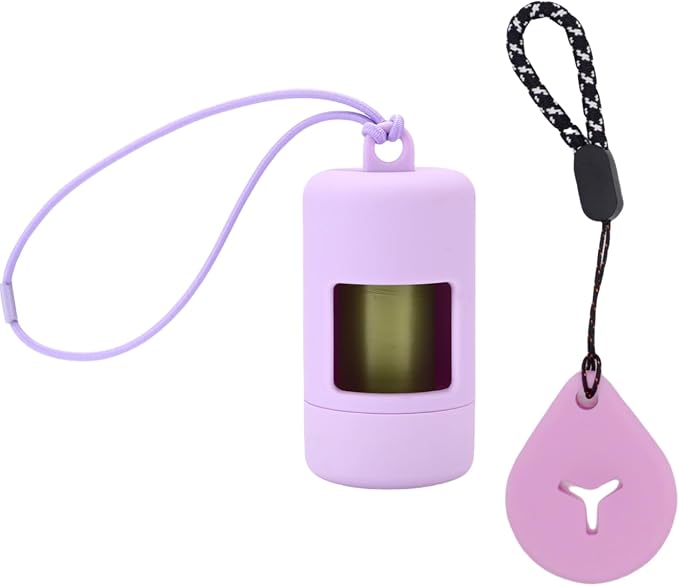 QMEAKMONY Dog Poop Bag Holder for Leashes Compact and Lightweight Poop Bag Dispenser Dog Waste Holder Easy Replacement and Cleaning (Purple)