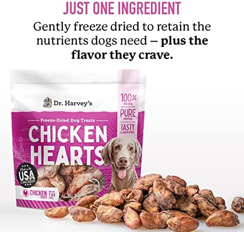 Dr. Harvey's Freeze-Dried Chicken Hearts Dog Treats, 7 oz (3-Pk)