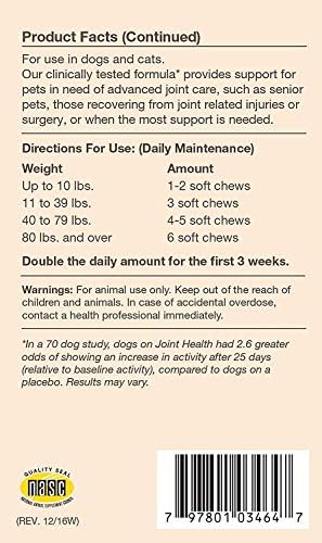 NaturVet Joint Health Level 3 Dog Soft Chew 15.2 oz. Count of 180