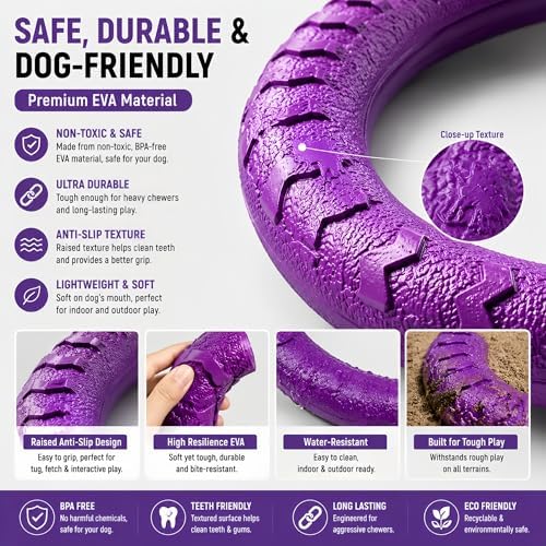 Large Purple Dog Tug Toy, Floating Water Ring