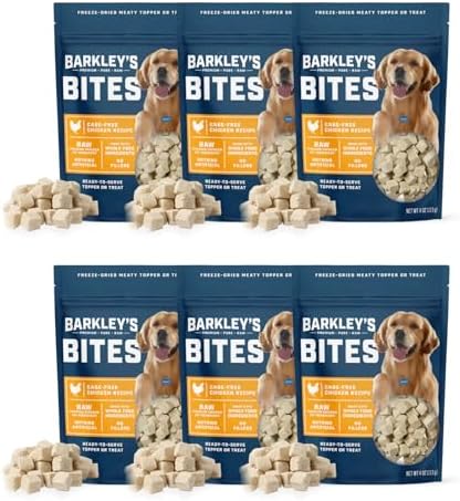 Barkley's Bag Chicken Bites, Freeze Dried Dog Treats & Topper, 4 Oz, 6 Pack