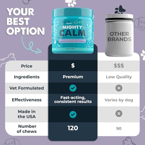Mighty Paw Calming Chews for Dogs with Melatonin, 120-Pack, 120 Count