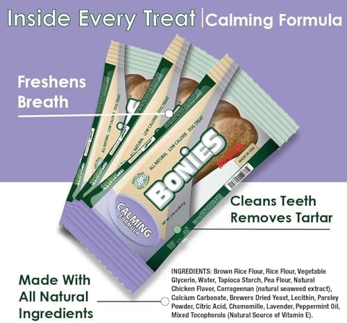 Bonies Natural Hip & Joint Formula Small-Sized Single Bone, Glucosamine & Omega Fatty Acids, Fresh Breath, Clean Teeth, Low Calories, Chicken Flavor, Small Dog, 1 Bone