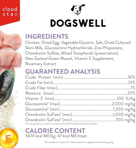 DOGSWELL Hip & Joint Soft Strips Dog Treats, Chicken, 20 oz. Pouch
