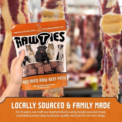 Premium Freeze-Dried Raw Beef Patties for Dogs – 100% USA-Sourced Raw Meat Dog Food – Grain-Free, No Fillers, High Protein Nutrition for Small & Large Breeds