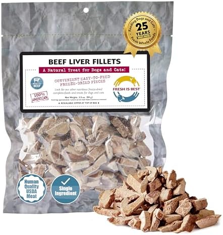 Fresh Is Best Beef Liver Fillets Freeze Dried Dog Treats for Cats & Dogs