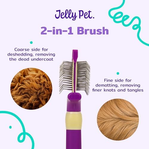 Jelly Pet Double Sided Dog Slicker Brush, Medium, Pink