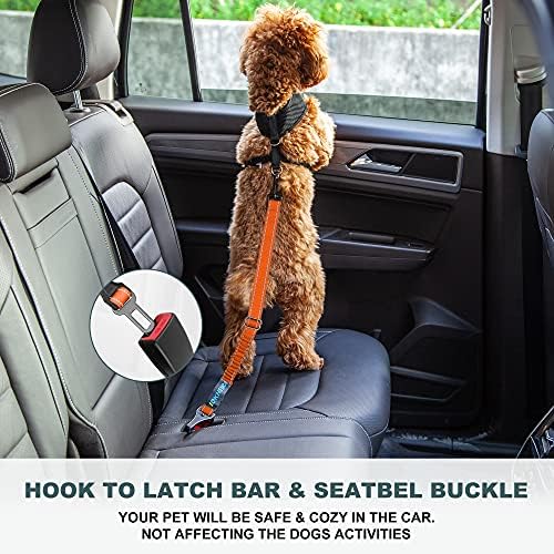 Dog Seat Belt 3-in-1 Car Harness - Orange