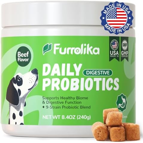 Furrolika 60 Ct. Probiotics Soft Chews, USA Made, Gut & Digestive Support