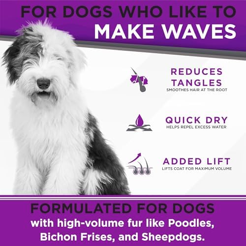 TropiClean Perfect Fur Dog Detangling Shampoo for Curly Coats, 16oz. | For Doodles, Poodles & Curly/Wavy Coat Breeds | Natural Moisturizing Formula | Puppy Safe