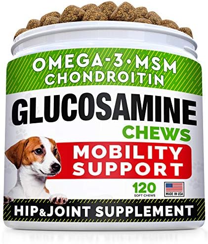 Glucosamine Treats + Allergy Relief Dog Bundle - Joint Supplement w/Omega-3 Fish Oil + Itchy Skin Relief - Chondroitin, MSM + Pumpkin + Enzymes + Turmeric - Skin & Coat - 120+180 Chews - Made in USA
